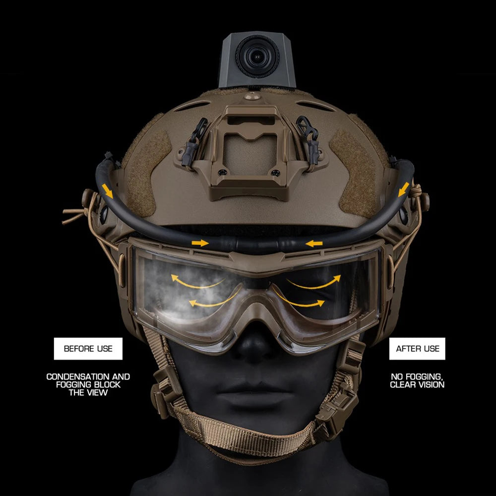 Tactical Goggles Defogger Kit – Anti-Fog Fan for Airsoft, Shooting, Motocross, Mountaineering, Ski Mask Protection
