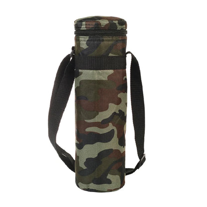 Portable Insulated Water Bottle Bag - Oxford Cloth Cooler Carrier for Camping & Outdoor Activities 1.5L