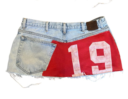 Harajuku Y2K Blue Denim Mini Skirt – Gothic High Waist Loose Fit Streetwear Retro Skirt for Women