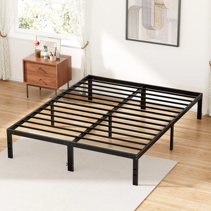 Metal Bed Frame with Storage – Twin, Full, Queen & King Size Platform with Steel Slat Support 350lbs
