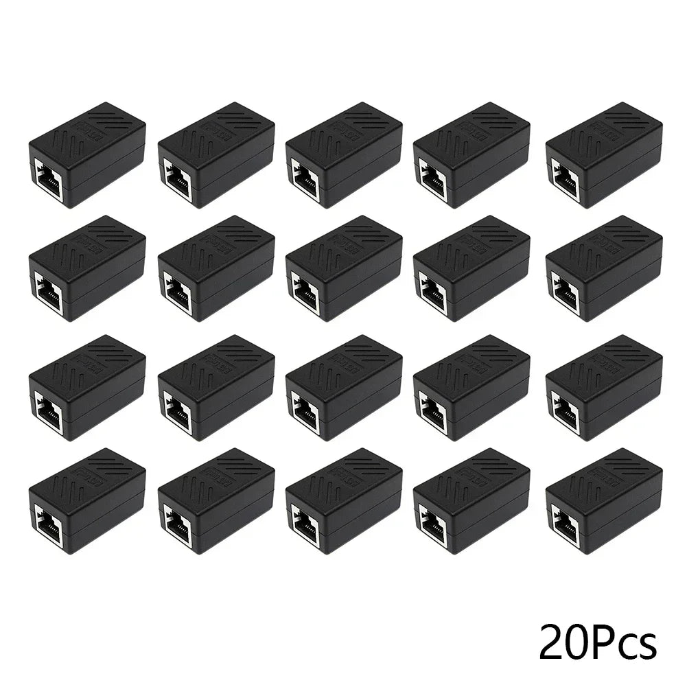 5/10/20Pcs RJ45 Ethernet Coupler – Female to Female LAN Connector Adapter for Cat5e, Cat6, Cat7 Cable Extender