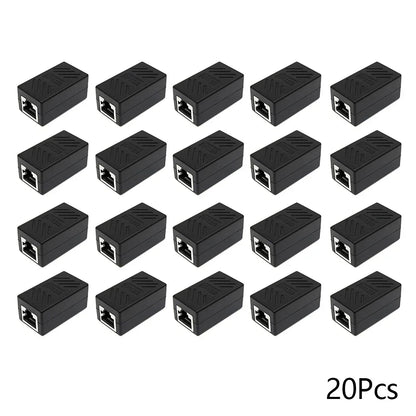 5/10/20Pcs RJ45 Ethernet Coupler – Female to Female LAN Connector Adapter for Cat5e, Cat6, Cat7 Cable Extender