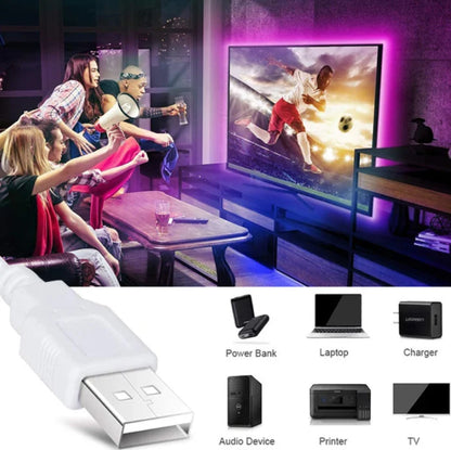 5M USB LED Strip Light - 5V SMD 3528 Waterproof Ribbon Light for Cabinets, Ceilings & Home Decor