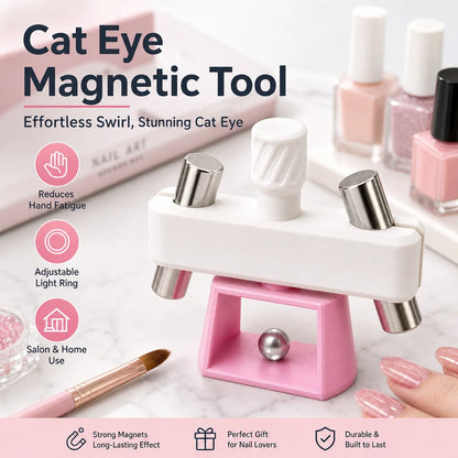 Automatic Cat-Eye Nail Art Tool - Glass Bead Magnetic Design Kit with 8×30mm Magnets for Beginners