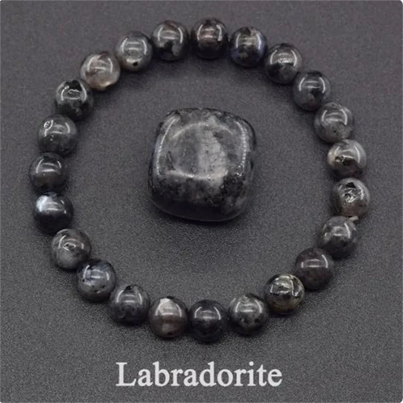 8MM Natural Epidote Zoisite & Lava Stone Bead Bracelet - Tiger Eye & Quartz Jewelry for Women