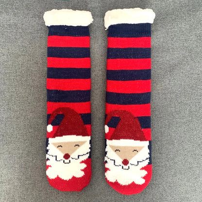 Winter Plush Women’s Non-Slip Floor Socks – Fuzzy Soft Penguin, Deer, Elk & Bear Slippers, Cozy Christmas Gift