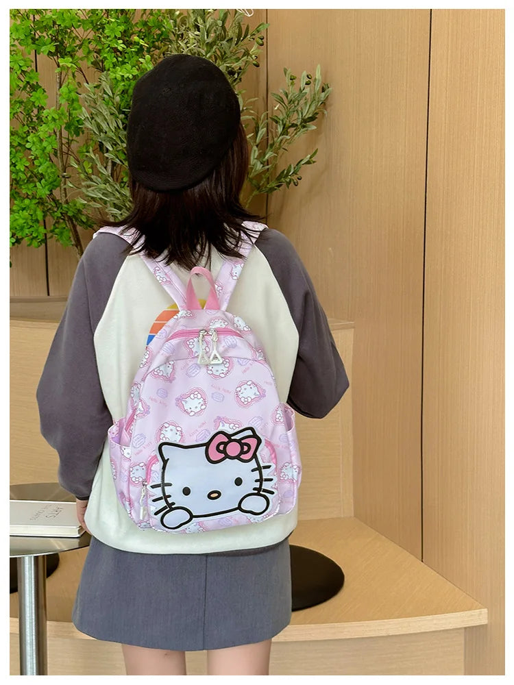 Anime Cartoon Kuromi, Melody & Cinnamoroll Backpack – Kawaii Canvas Schoolbag for Boys & Girls, Hello Kitty Fashion Kids Backpack