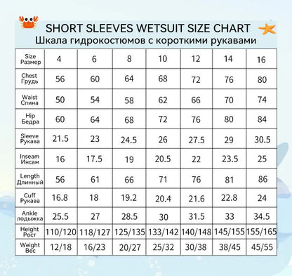 Children's 2mm/3mm Neoprene Wetsuit – One-Piece Long Sleeve Diving Suit for Cold Protection, Sunscreen, Surfing, Swimming & Snorkeling