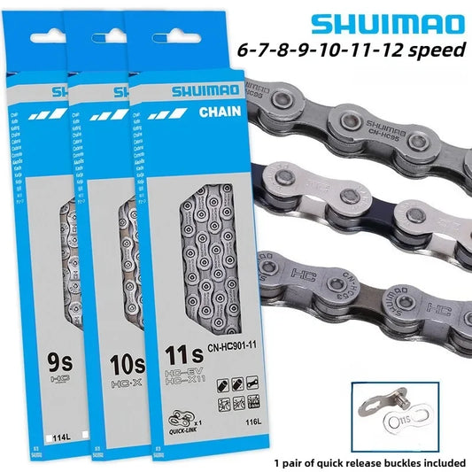 6-12 Speed Bicycle Chain – 10v/11v/12v MTB Mountain Bike Chain, 116/126L Original Bike Parts & Accessories