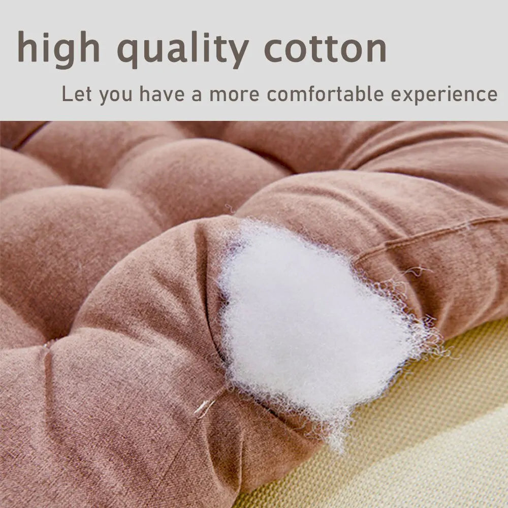 Linen Square Cushion – Pearl Cotton Backrest Pillow & Seat Pad for Home, Office, Computer Chair & Stool