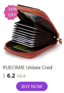YUECIMIE Super Slim Leather Wallet – Genuine Mini Credit Card Holder, Thin Soft Purse for Men