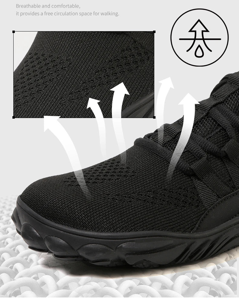 New Plus-Size Hiking & Outdoor Shoes – Wide Fit Barefoot Casual Sneakers for Men & Women