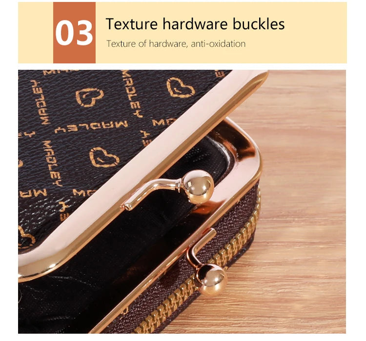 New Women’s Wrist Strap Short Wallet – Large Capacity Flower Design Coin Clip Bag with Multi Card Slots and Money Clip