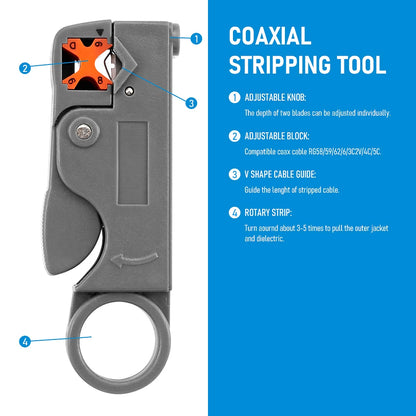 Wire Stripping Pliers - Stainless Steel Insulated Cable Stripper with Hex Wrench for Electrical Work