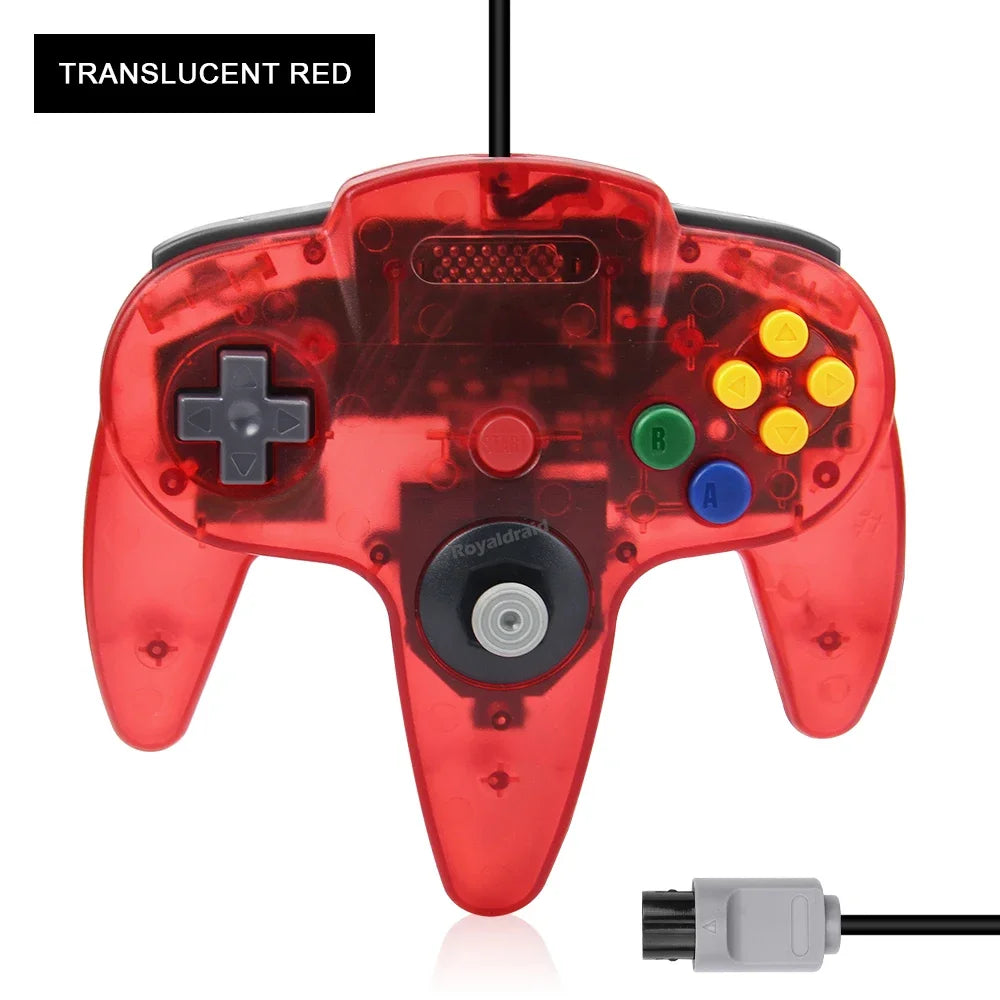 Wired Transparent N64 Gamepad Controller – Joystick for Nintendo 64 Console Accessories