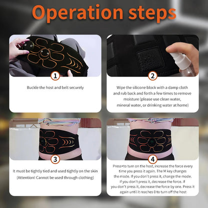 ABS EMS Abdominal Muscle Trainer — USB Rechargeable Waist Slimming Belt for Weight Loss & Muscle Toning Fitness Equipment