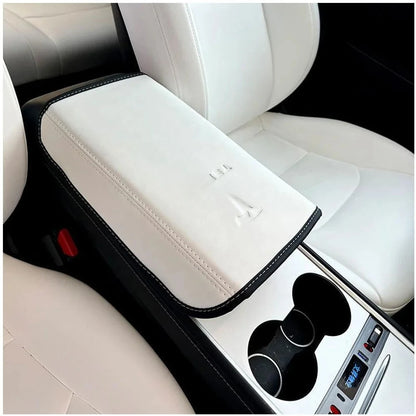 Tesla Model 3/Y 2017-2024 Armrest Cover – Leather Center Console Protector Interior Accessory