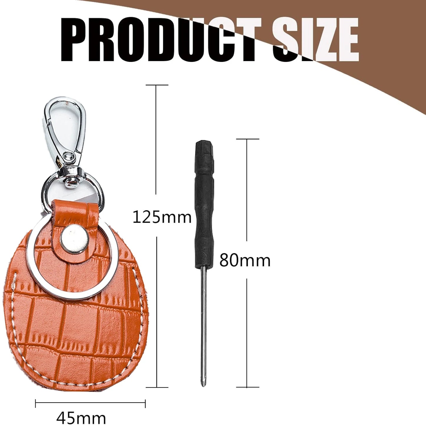 Airtag Holder Keychain — Genuine Leather Handmade Case, Scratch-Resistant Key Ring for Dog Collar & Luggage Cover