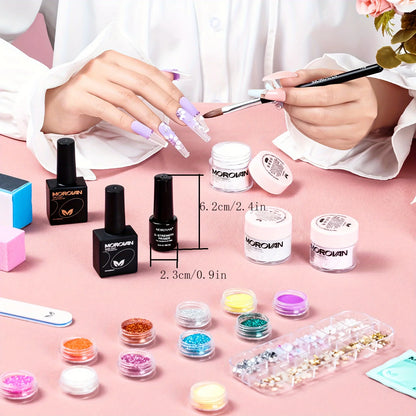 Morovan Professional Acrylic Nail Starter Kit — All-in-One Beginner Kit for Home Salon & Valentine’s Day Gift