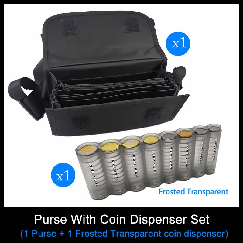 Creative Portable Coin Storage Wallet – Multi-Pocket Euro Coin Holder & Cash Fanny Pack with 8 Slots