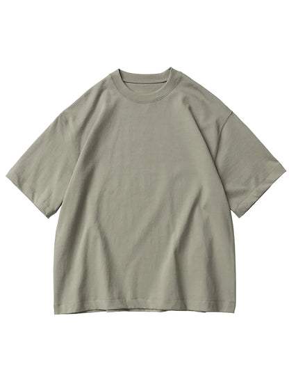 Heavy Cotton Oversized Men’s T-Shirt – 320g Solid Color Drop Shoulder Short Sleeve