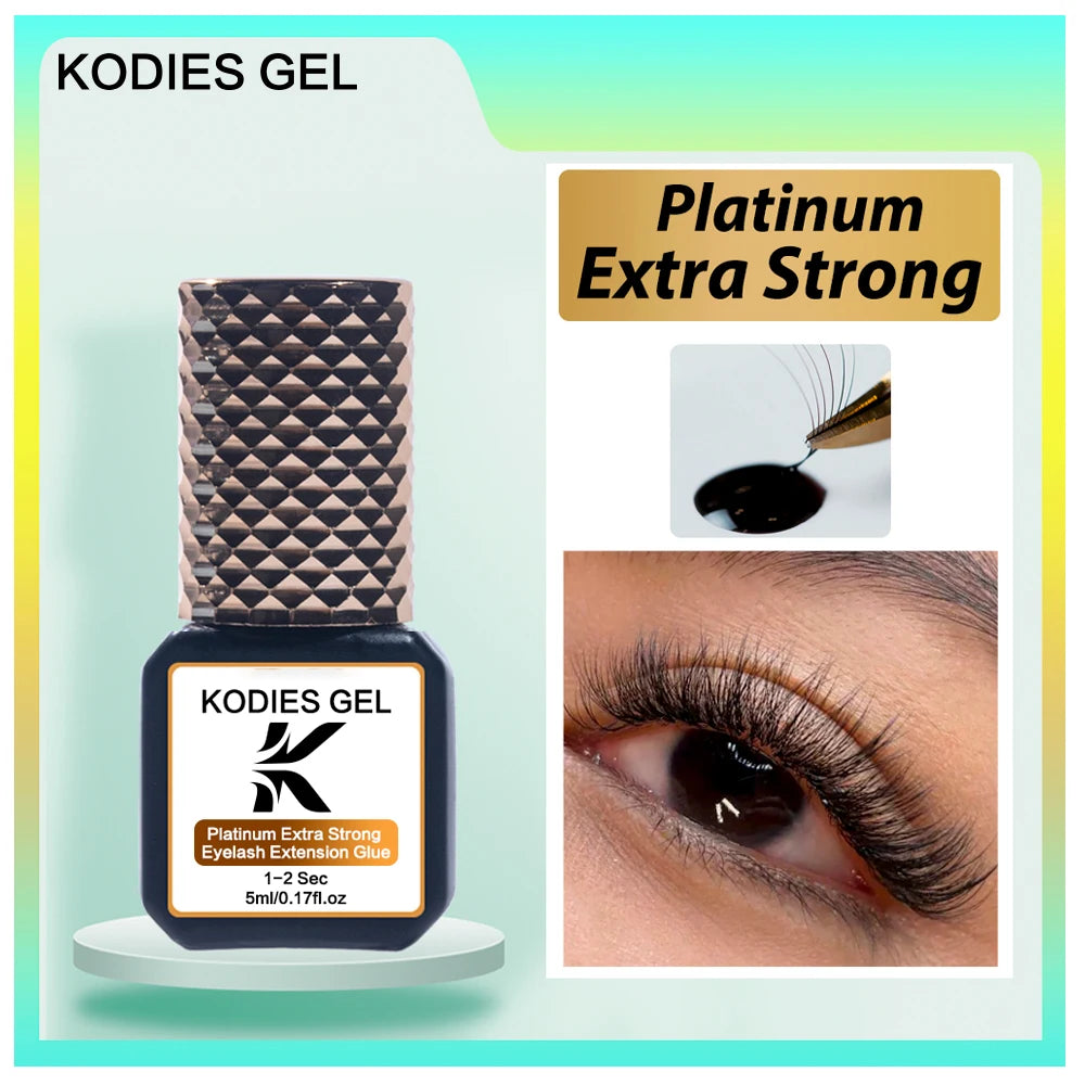 KODIES GEL Extra Strong Eyelash Glue — 5g 0.5s Fast-Dry Waterproof Adhesive for False Eyelash Extensions