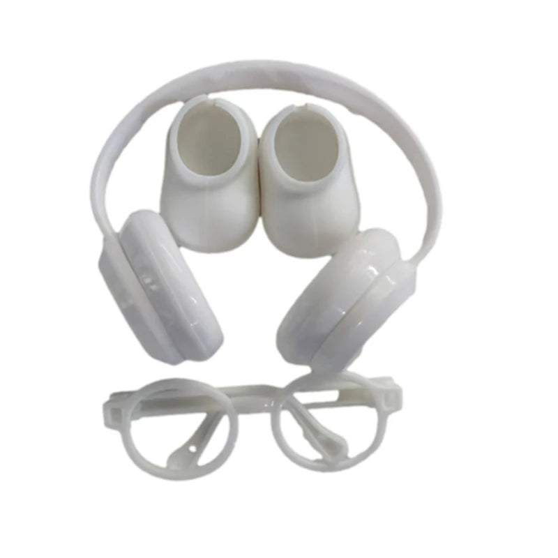 DIY Accessories for Labubu V1 V2 Shoes — Stylish Plastic Headphone Set & Plush Doll Decoration Gift (No Lenses)