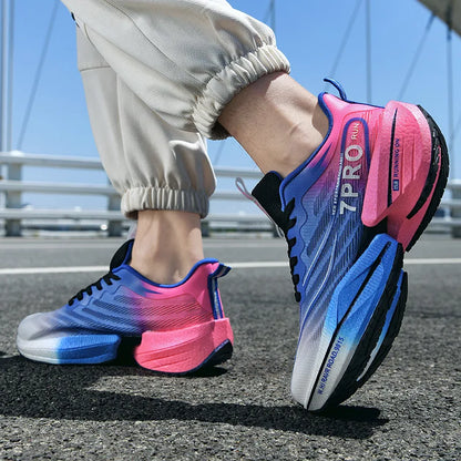 New Men's Carbon Plate Sneakers – Outdoor Soft Sole Mesh Sports Shoes, Lightweight Anti-Slip Running Shoes, Casual Couple Tennis Shoes