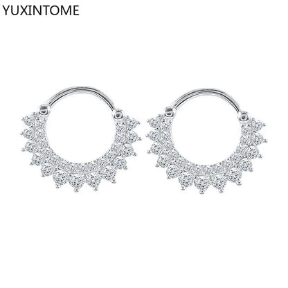 925 Sterling Silver White Zircon Hoop Earrings for Women – Fashion Geometric Crystal Silver Earrings Fine Jewelry Elegant Daily Wear Jewelry