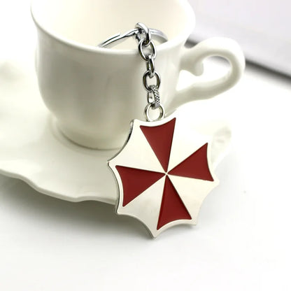 Resident Evil Umbrella Corporation Keychain - Movie-Inspired Mini Umbrella Charm for Keys, Bags and Cars