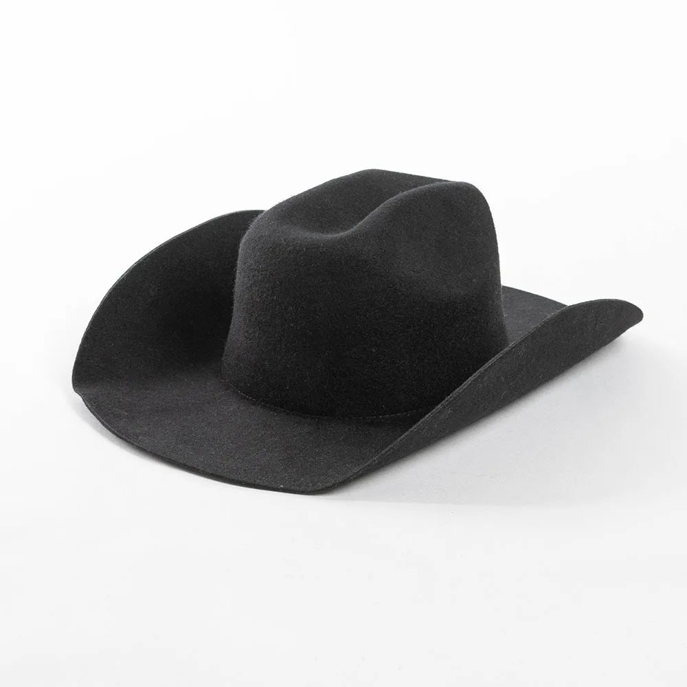 100% Wool Western Cowboy Hat – Casual Felt Cowgirl Hat for Men & Women, Autumn & Winter Outdoor Sunshade Fedoras Top Hat