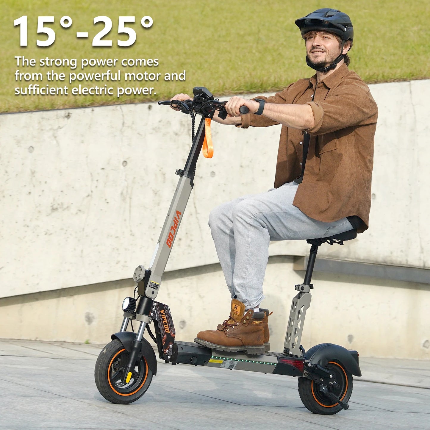 VIPCOO VS1 Electric Scooter – 700W Motor, 48V 13AH Battery, Portable Folding with 10” Off-Road Air Tires
