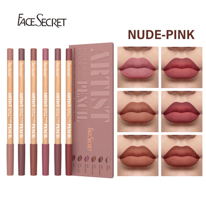Face Secret Artist Shape Sculpt Matte Lip Liner Pencil Set – Weightless, Precise & Soft Blendable Texture