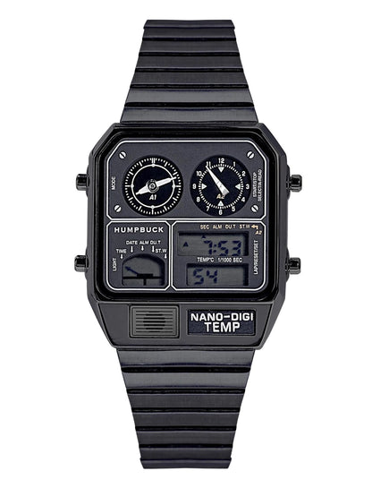 HUMPBUCK Digital Watch for Men – Classic Multifunctional Wristwatch with Temperature, Stopwatch, Dual Time & Calendar