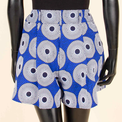 Women's Running Shorts - High Waist Elastic Athletic Shorts with Pockets Ankara Print