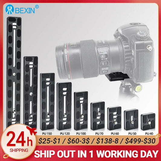 BEXIN Universal Aluminum Alloy Quick Release Plate – 1/4" Screw Tripod Mount Adapter for Arca Swiss & Benro Ball Head Cameras