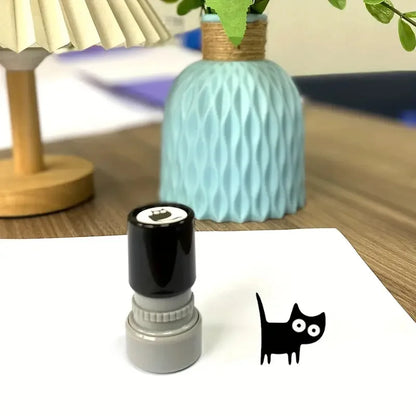 Cute Black Cat Cartoon Stamps – 4-Style DIY Scrapbooking, Diary, Collage & Stationery Decoration Set
