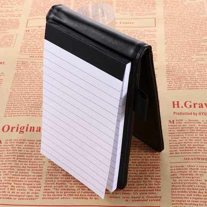 Leather A7 Pocket Planner - Small Business Diary Notebook, Office and School Stationery with Notepad for Memos