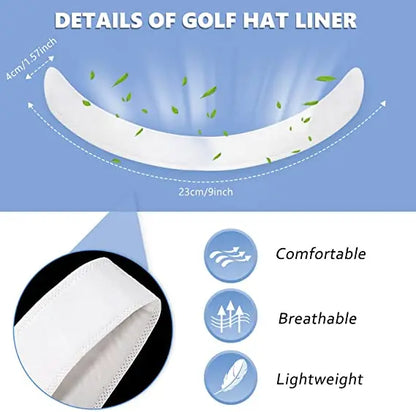Hat Sweat Absorber Stickers – Summer Cap Liner Bands, Adhesive Sweatband Strips for Visor Hat Size Reduction