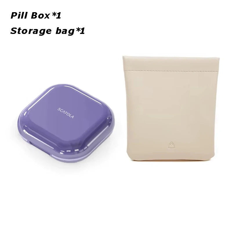 Mini 4-Compartment Pill Box - Lightweight Portable Travel Medicine Storage Case for Daily Use