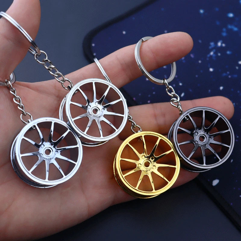 Creative Metal Car Keychain — Zinc Alloy Turbo, Gearbox & Brake Disc Pendant for Men’s Birthday or Dad Gift