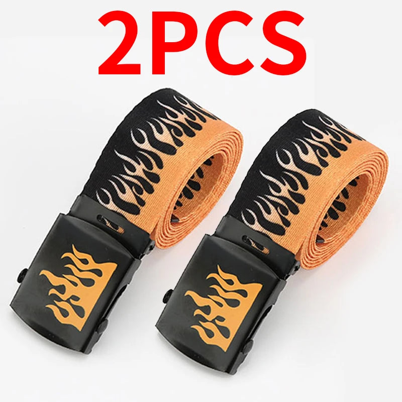 Punk Style Flame Belt – Trendy Hip-Hop Streetwear Accessory, Durable Unisex Fashion Decoration for Men & Women