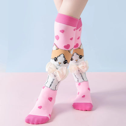 Cute 3D Cartoon Animal Knee-High Socks – Dog, Rabbit & Penguin Long Socks for Kids Party & Festival