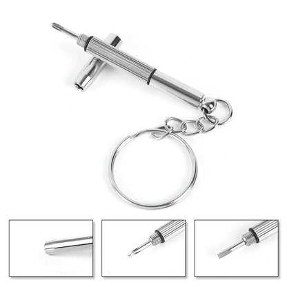Steel Glasses Screwdriver Kit – Precision Eyeglass & Watch Repair Tools with Keychain, Portable Hand Tool Set