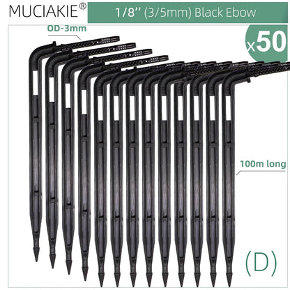 MUCIAKIE 4/2-Way Drip Irrigation System Kit – 100–10M 8L Watering Dripper Sprinkler for Potted Plants & Garden Use