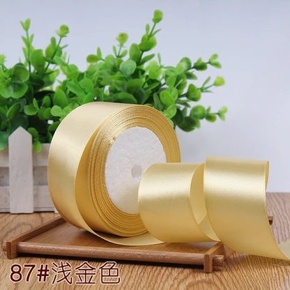 Silk Satin Ribbon Roll - 22M Craft Ribbon for DIY Bows Gift Wrapping Wedding Party Decorations in 6mm to 50mm Sizes