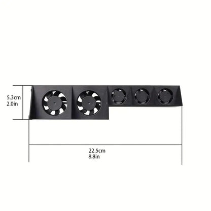 PS4 USB Cooling Fan — External 5-Fan Turbo Cooler with Temperature Control for PlayStation 4