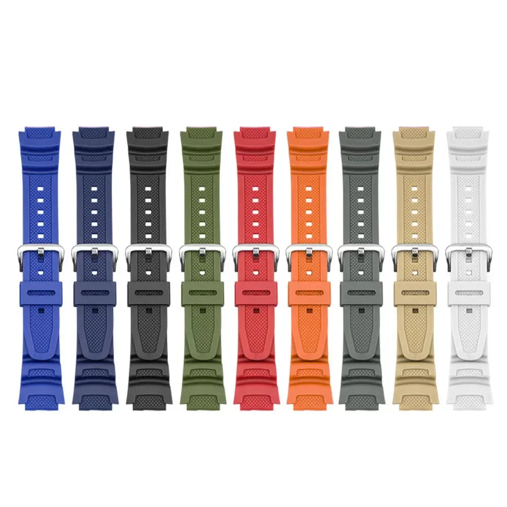 18mm Silicone Watch Strap for Casio G-Shock - Replacement Rubber Band for AE-1000W, AQ-S810W, SGW-400H, W-735H and Compatible Models