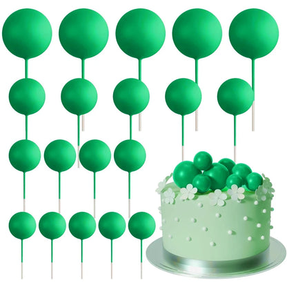 20Pcs Colorful Cake Topper Balls – Gold, Silver & Pastel DIY Cake Decorations for Birthday, Wedding & Party Supplies