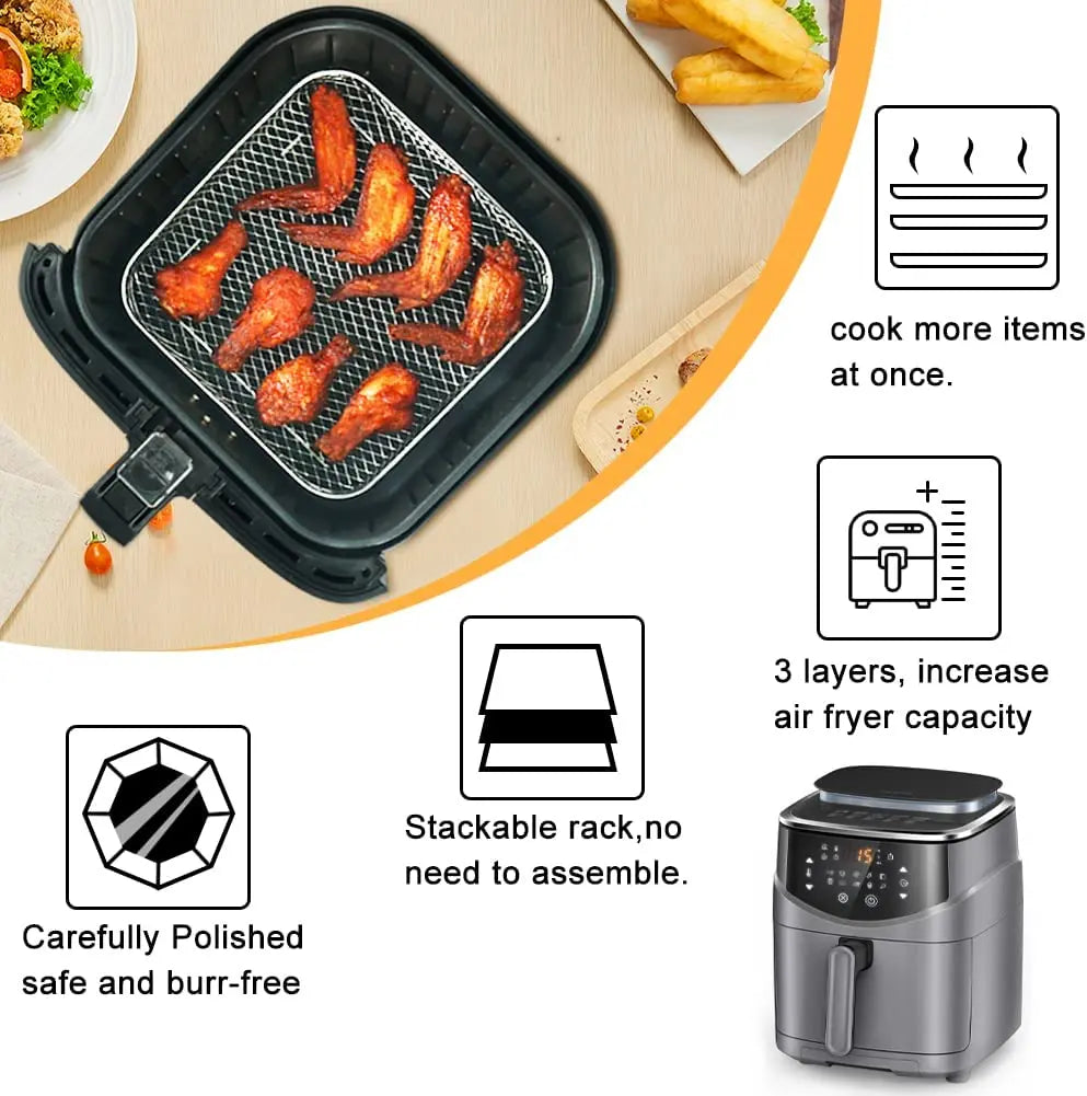 Non-Stick Baking Tray & Frying Pan – Grill Mesh Chips Basket & Baking Dish for Kitchen Use